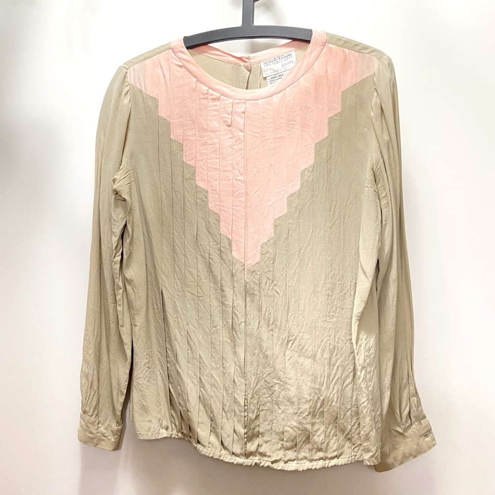 VINTAGE 1990’s Nordstrom Pleated Silk Shirt